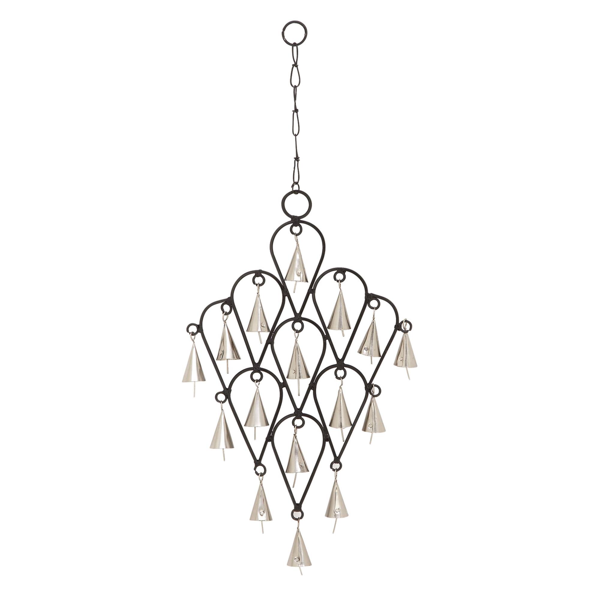 Black Metal Eclectic Windchime, 9" x 1" x 22"